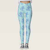 Wunderschönes Powder Blue Snowschuh Laufen Muster Leggings (Vorderseite)
