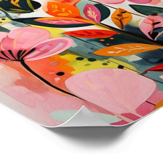 Wunderschönes, pulsierendes Blumenposter Poster (Ecke)