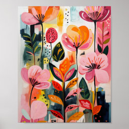 Wunderschönes, pulsierendes Blumenposter Poster