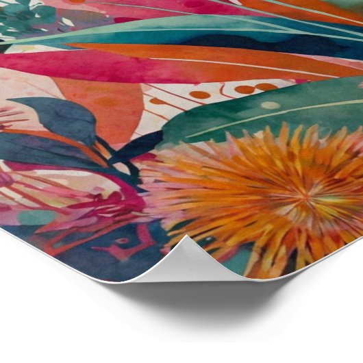 Wunderschönes, pulsierendes Blumenposter Poster (Ecke)