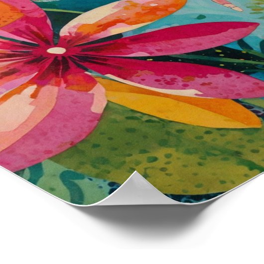 Wunderschönes, pulsierendes Blumenposter Poster (Ecke)