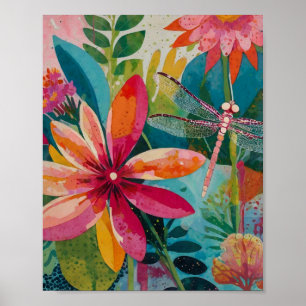 Wunderschönes, pulsierendes Blumenposter Poster