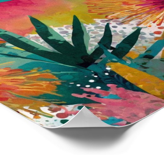 Wunderschönes, pulsierendes Blumenposter Poster (Ecke)