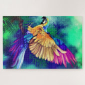 Wunderschönes Puzzle mit farbenfrohen Papagei (Horizontal)