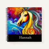 Wunderschönes Rainbow Horse Portrait Bullet Notizblock (Vorderseite)