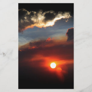wunderschönes rauchiges Sonnenuntergangsfoto Briefpapier