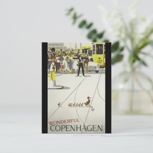 Wunderschönes Reiseplakat von Kopenhagen Dänemark Postkarte (Stehend Vorderseite)