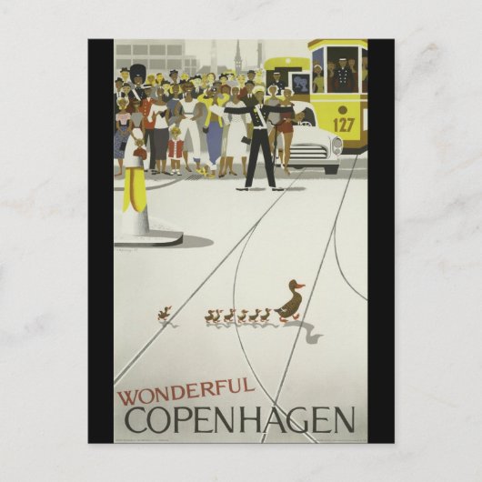 Wunderschönes Reiseplakat von Kopenhagen Dänemark Postkarte (Vorderseite)