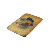 Wunderschönes Rooster und rustikales Hühnercoop Badematte (Schrägansicht)