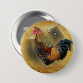 Wunderschönes Rooster und rustikales Hühnercoop Button (Vorne & Hinten)