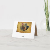 Wunderschönes Rooster und rustikales Hühnercoop Dankeskarte (Rückseite)