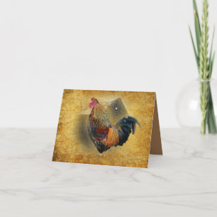 Wunderschönes Rooster und rustikales Hühnercoop Dankeskarte