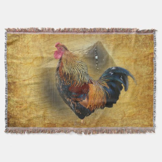 Wunderschönes Rooster und rustikales Hühnercoop Decke (Vorderseite)