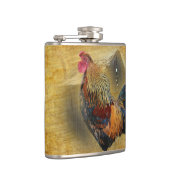 Wunderschönes Rooster und rustikales Hühnercoop Flachmann (Rechts)