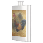 Wunderschönes Rooster und rustikales Hühnercoop Flachmann (Links)