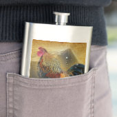 Wunderschönes Rooster und rustikales Hühnercoop Flachmann (Beispiel)