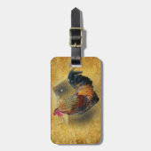 Wunderschönes Rooster und rustikales Hühnercoop Gepäckanhänger (Vorderseite vertikal)