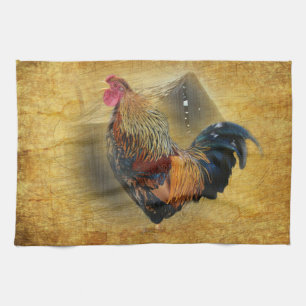 Wunderschönes Rooster und rustikales Hühnercoop Geschirrtuch