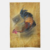 Wunderschönes Rooster und rustikales Hühnercoop Geschirrtuch (Vertikal)