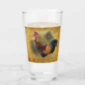 Wunderschönes Rooster und rustikales Hühnercoop Glas (Rückseite)