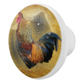 Wunderschönes Rooster und rustikales Hühnercoop Keramikknauf (Rechts)