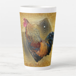 Wunderschönes Rooster und rustikales Hühnercoop Milchtasse