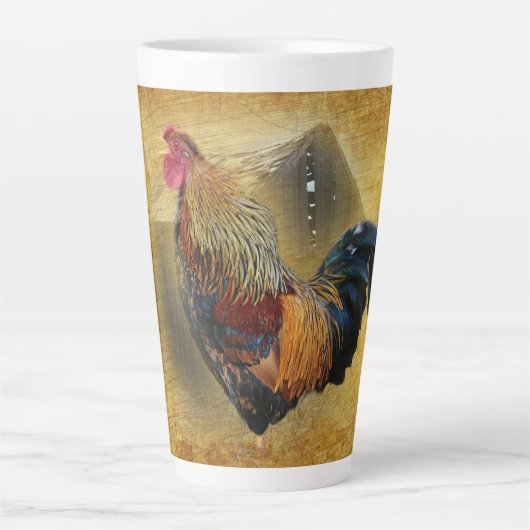 Wunderschönes Rooster und rustikales Hühnercoop Milchtasse (Vorderseite)