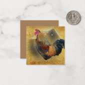 Wunderschönes Rooster und rustikales Hühnercoop Mitteilungskarte (Vorderseite/Rückseite Beispiel)