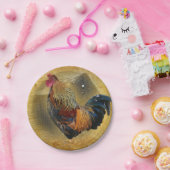 Wunderschönes Rooster und rustikales Hühnercoop Pappteller (Party)
