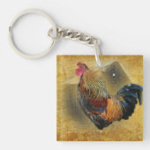 Wunderschönes Rooster und rustikales Hühnercoop Schlüsselanhänger (Vorderseite)
