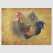 Wunderschönes Rooster und rustikales Hühnercoop Seidenpapier (Vorderseite)