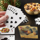Wunderschönes Rooster und rustikales Hühnercoop Spielkarten (In Situ)