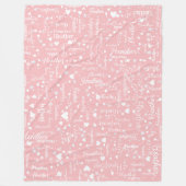 Wunderschönes rosa Fleece Blanket mit Name und Her (Vorderseite)