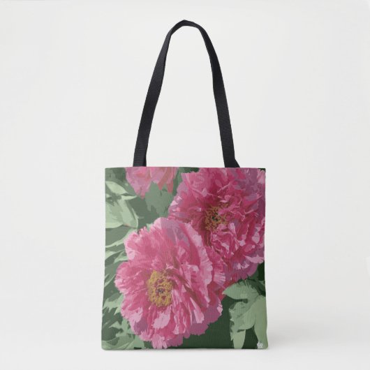 Wunderschönes Rosa-Peony auf der Tasche der Leinwa (Vorderseite)