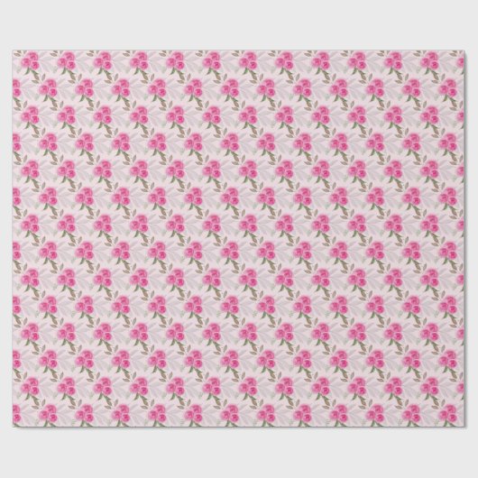 Wunderschönes rosa Roses Wasserfarben Muster Geschenkpapier (Flach)