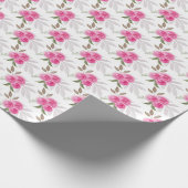 Wunderschönes rosa Roses Wasserfarben Muster Geschenkpapier (Ecke)