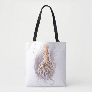 Wunderschönes rosafarbenes Tintenfisch-Thema Tasche
