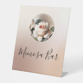 Wunderschönes Rose-Brautparty Mimosa Sockelschild (Vorderseite)