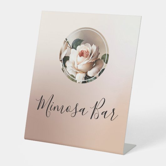 Wunderschönes Rose-Brautparty Mimosa Sockelschild (Vorderseite)