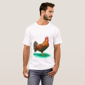 Wunderschönes Roster-Huhn mit farbenfrohen Schwänz T-Shirt (Vorne ganz)