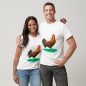Wunderschönes Roster-Huhn mit farbenfrohen Schwänz T-Shirt (Unisex)