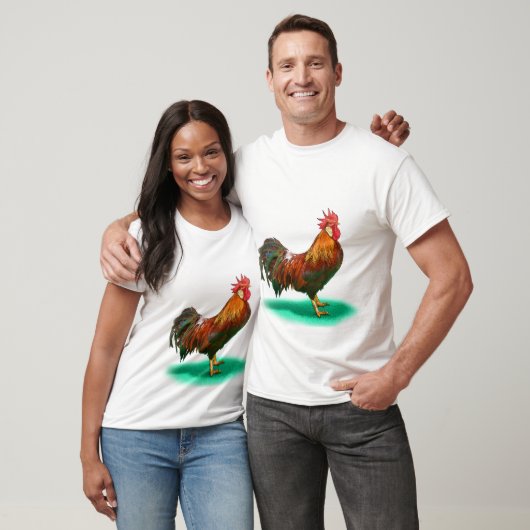 Wunderschönes Roster-Huhn mit farbenfrohen Schwänz T-Shirt (Unisex)