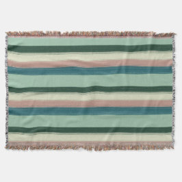 Wunderschönes Salbeigrün Chic Gestreift Decke