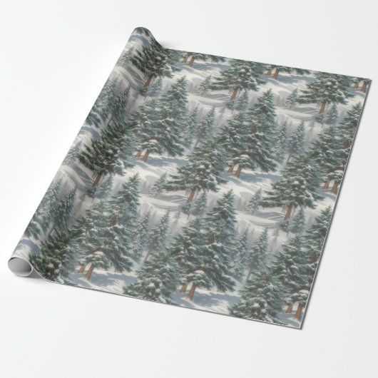Wunderschönes Schneekiefer-Pine-Tree-Umschlagpapie Geschenkpapier (Ungerollt)
