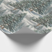 Wunderschönes Schneekiefer-Pine-Tree-Umschlagpapie Geschenkpapier (Ecke)