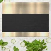 Wunderschönes Schwarz-Gold-Design Geschirrtuch (Gefaltet)