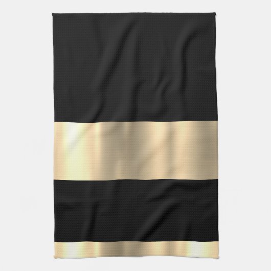 Wunderschönes Schwarz-Gold-Design Geschirrtuch (Vertikal)