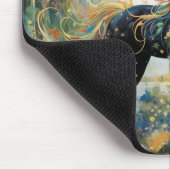 Wunderschönes schwarzes Einhorn mit individuellem Mousepad (Ecke)