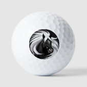 Wunderschönes Schwarzes Pferd Golfball (Vorderseite)