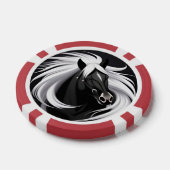 Wunderschönes Schwarzes Pferd Pokerchips (Einzeln)